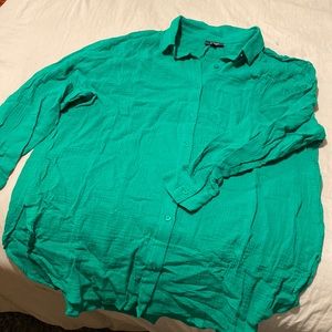 Cotton Button Down Shirt - Size Large